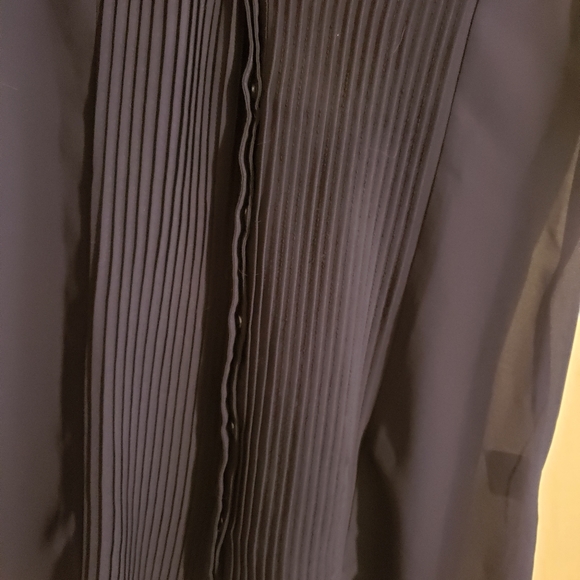 2/$20 Petite Sheer Pleated Cap Sleeve Top - Picture 5 of 12